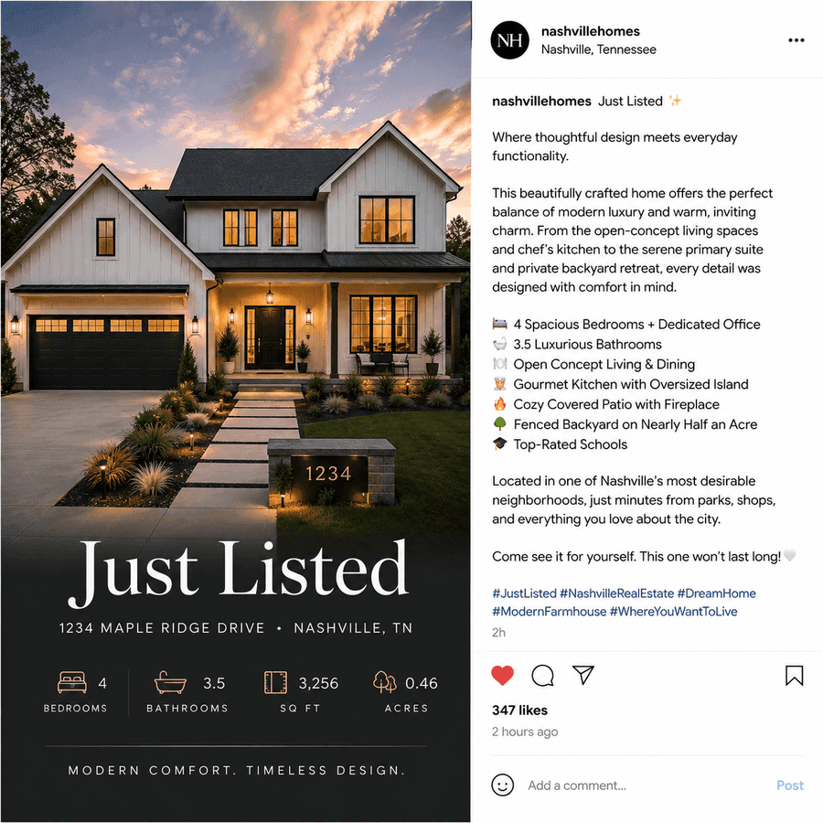 Example Instagram post created with CurbCopy